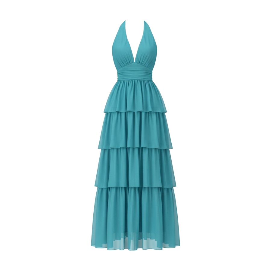 FINDSME GAGA Sleeveless Dresses Women's V Neck Moderate Long