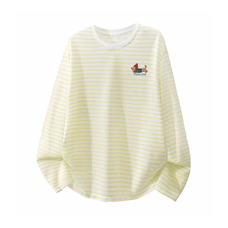 Tonlion T Shirts Women's Crew Neck Thin Straight Fit