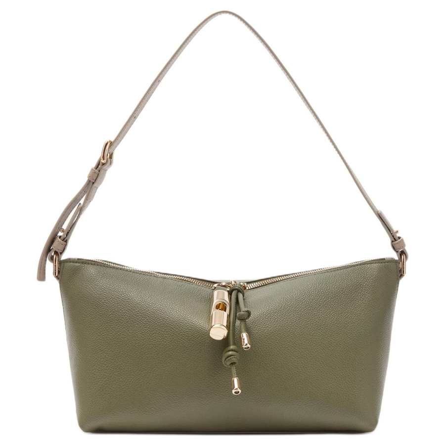 Furla Two Way Zip Closure Calfskin Shoulder Bag Extra Large Women's Avocado