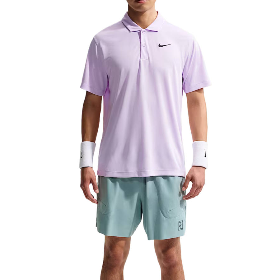 Nike Nike Dri Fit Tennis Tops Men's Violet Mist/Black Polo Collar Moderate