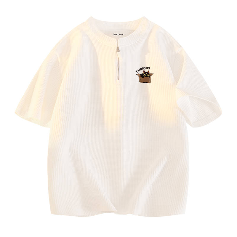 Tonlion T Shirts Unisex Crew Neck Moderate Straight Fit