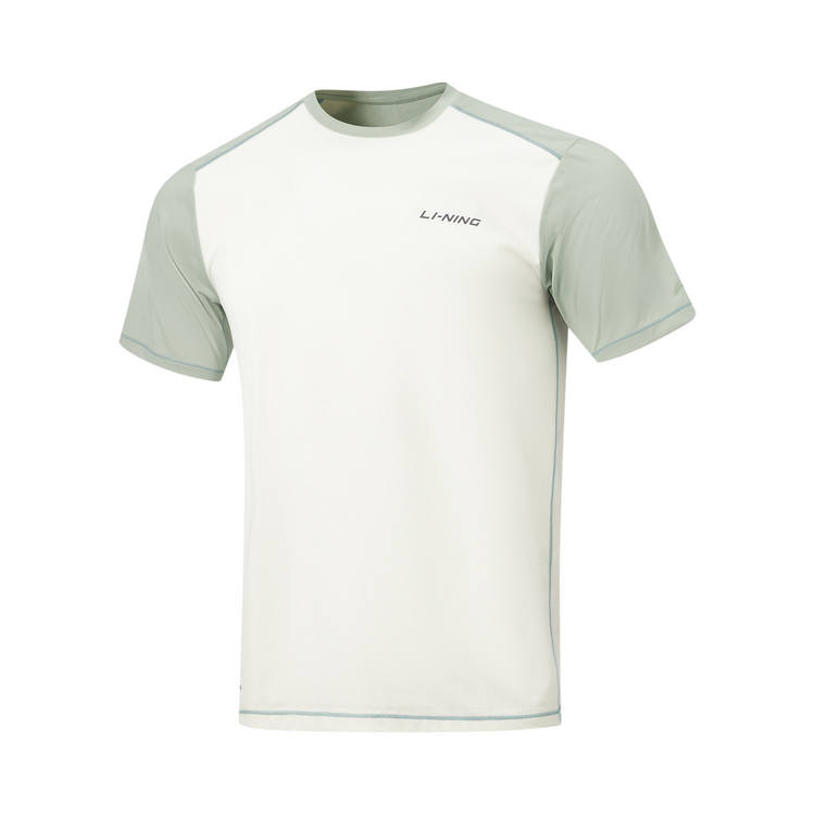 Li-Ning Li Ning Fitness Series T Shirts Men's Ecru Crew Neck Moderate
