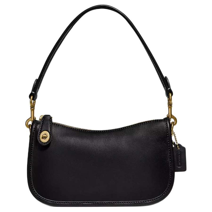 COACH Swinger Cow Leather Pochette, Shoulder Bag, Handbag Small Women's Black