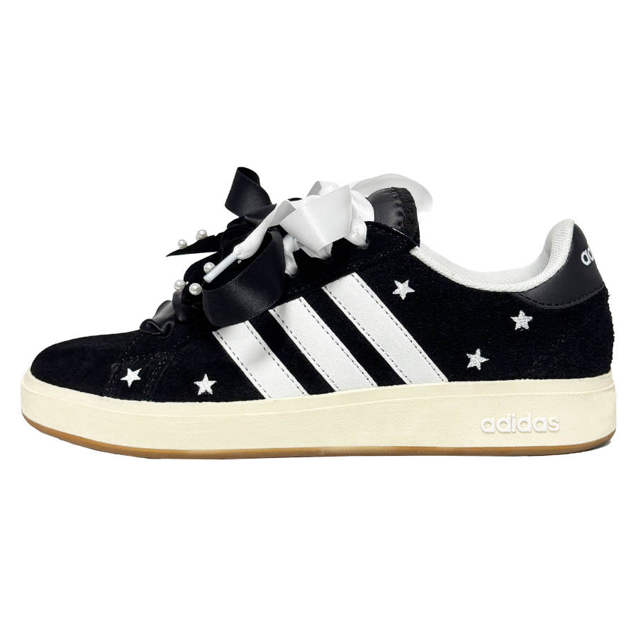 Adidas Adidas Grand Court Base 00s Sparkling Galaxy Cluster Abrasion Resistant Low top Skateboard Shoes Unisex Black White