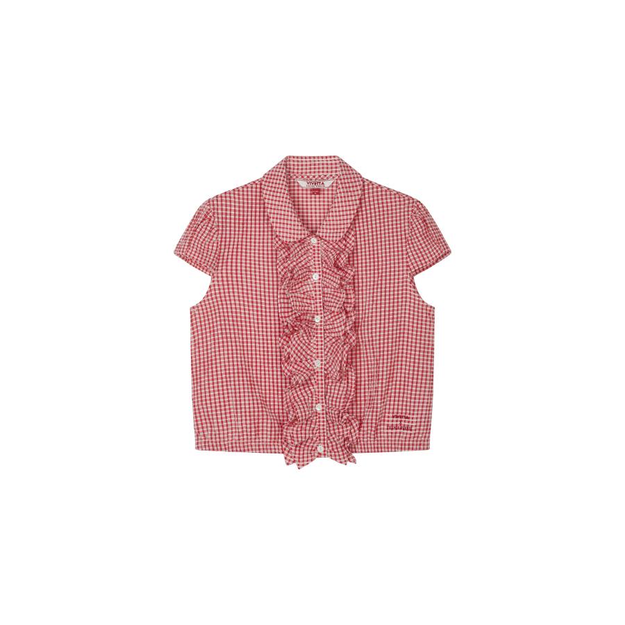 Teenie Weenie Shirts Women's Red V Neck Straight Fit