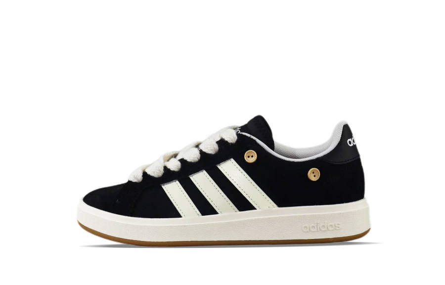 Adidas Adidas Grand Court Base 00s Abrasion Resistant Slip Resistant Low top Skateboard Shoes Unisex Beige Black