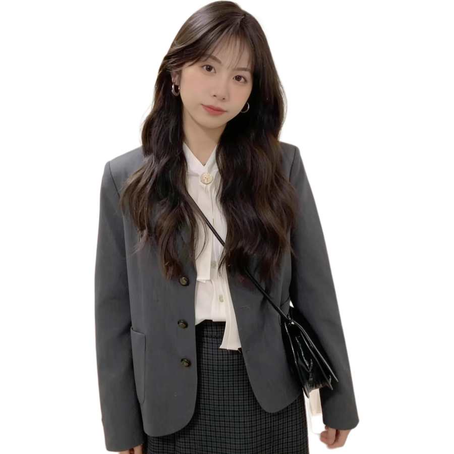 Cotton Gene Coats Women's Suit Collar Thin