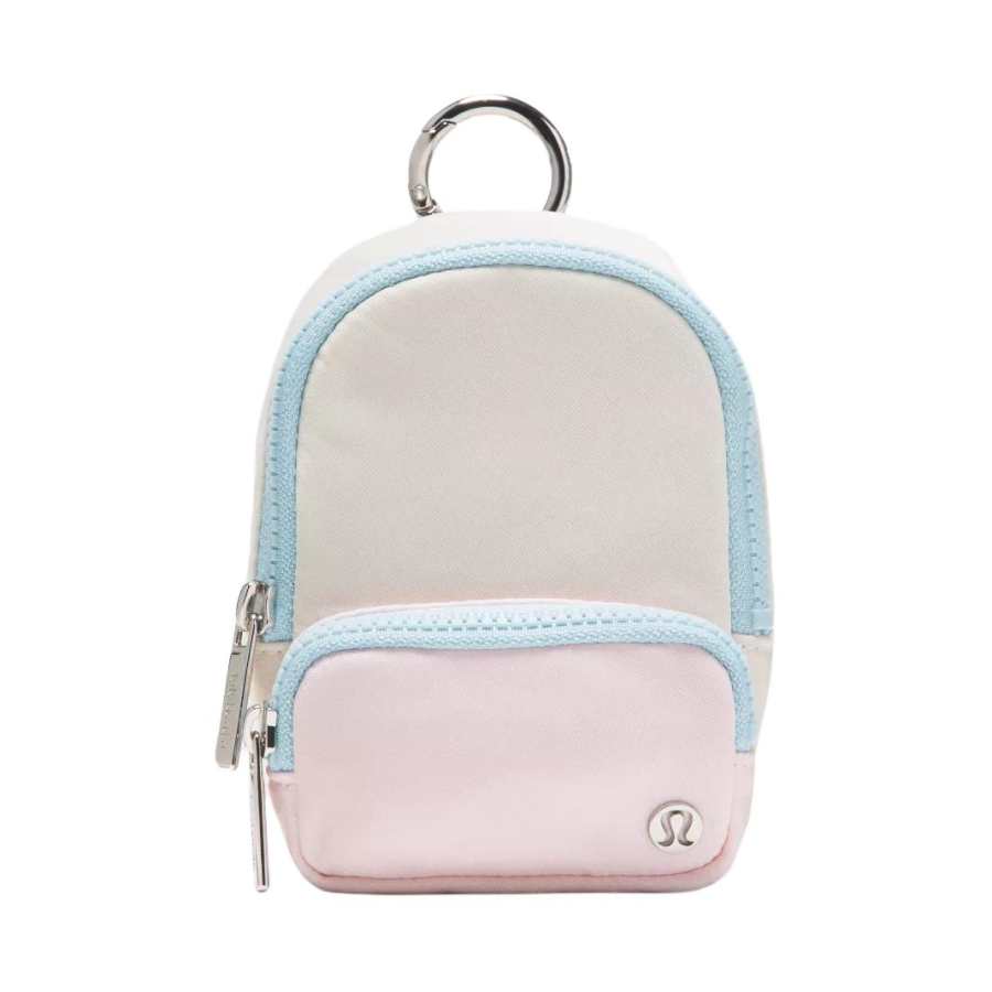 Lululemon Everywhere Nylon Coin Purse Mini Women's Light Ivory White & Pearl Powder & Foam Cloud Blue & Silver
