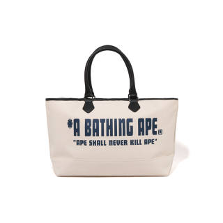 A BATHING APE Cotton Handbag Regular Unisex Ecru