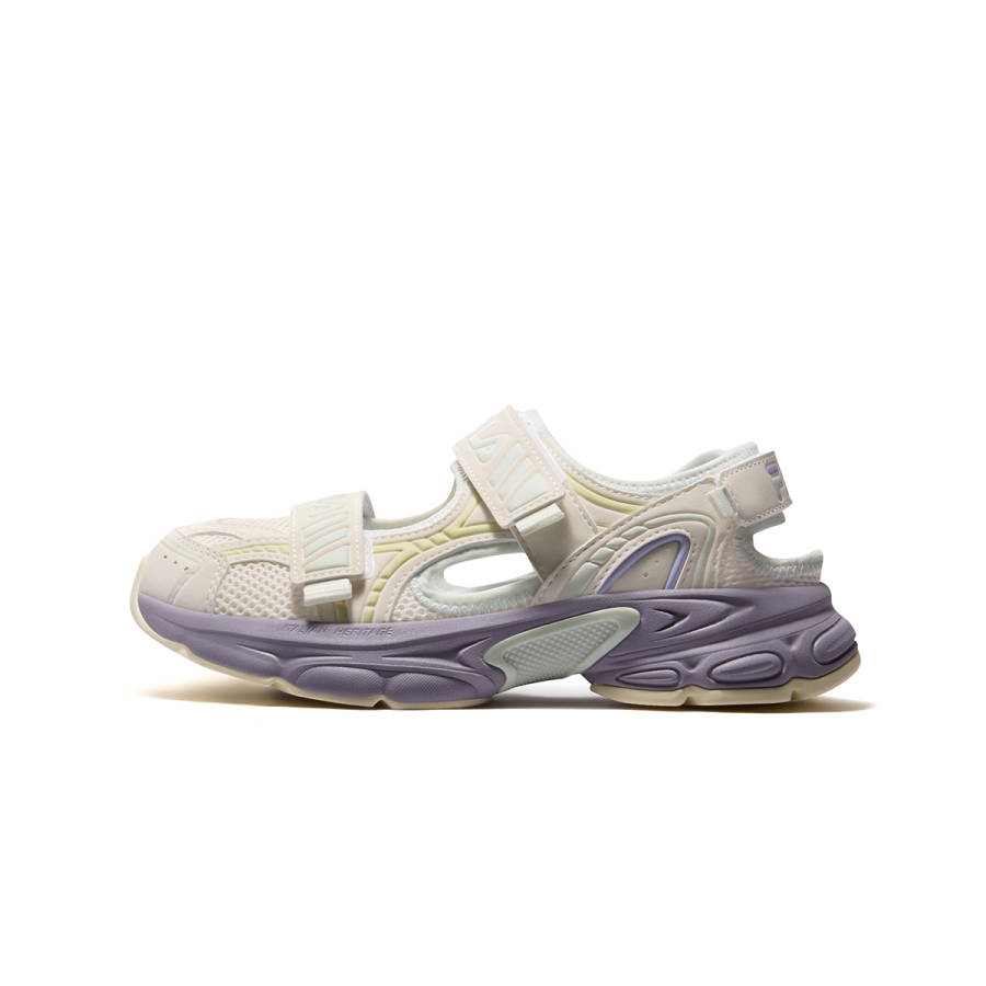 FILA KIDS SEASON FSW Synthetic Leather, Textile Breathable Sandal Milk White/Ice Green Kids'