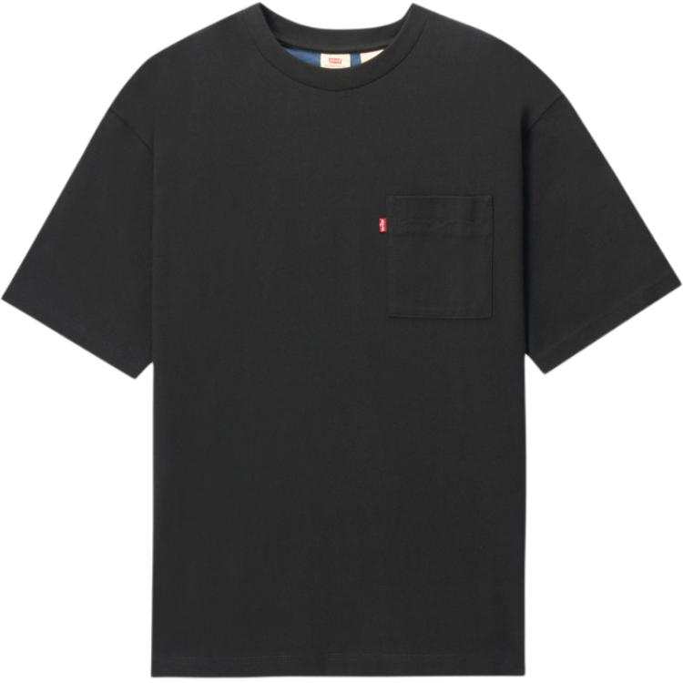 Levis T Shirts Unisex Dark Indigo Crew Neck Moderate