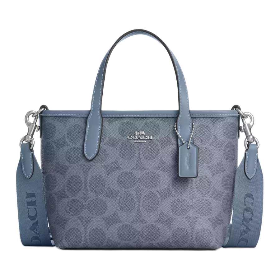 COACH City Artificial Leather Tote Bag, Shopping Bag, Shoulder Bag, Crossbody Bag, Handbag Small Women's Blue