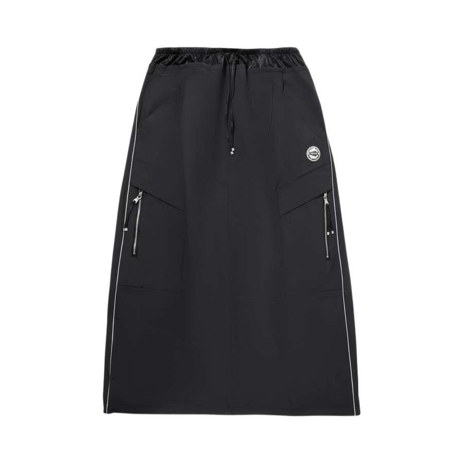 Li-Ning Li Ning Casual Long Skirts Women's Black Moderate Mid Length A Line Skirt