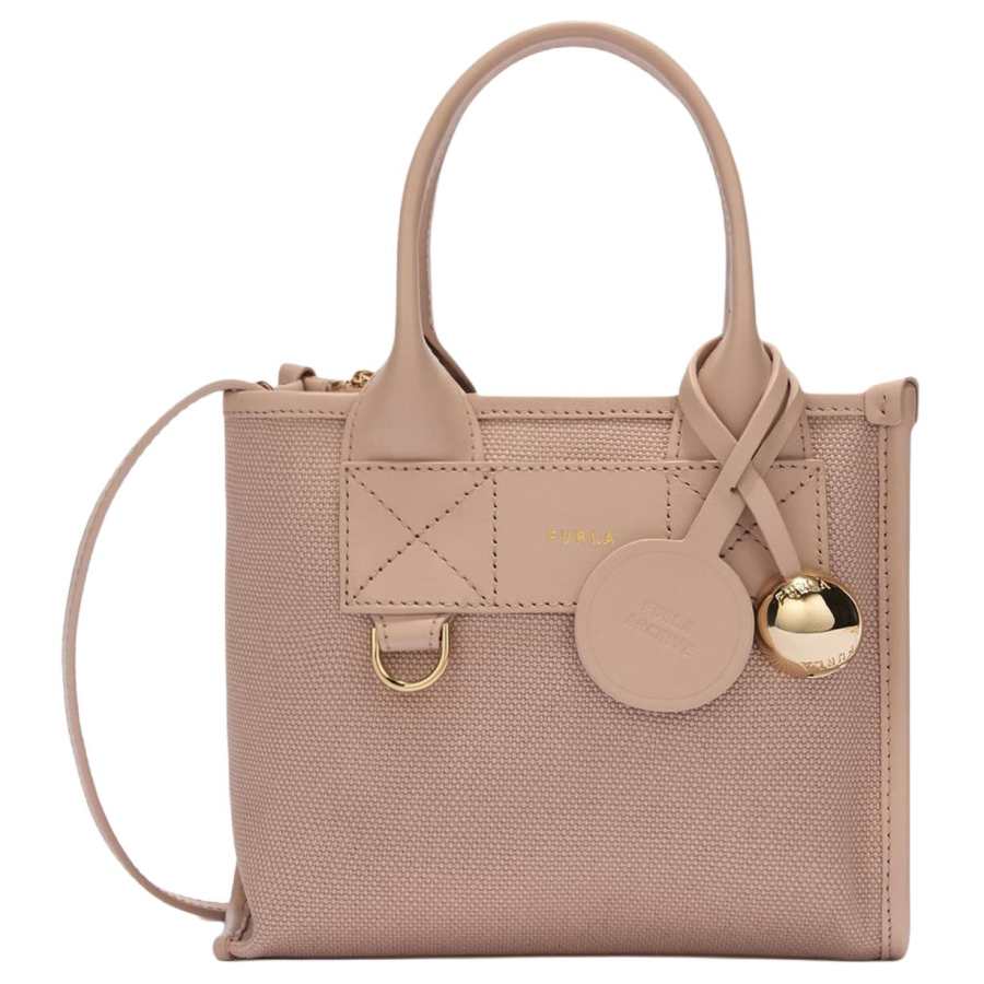 Furla Canvas With Calfskin One Shoulder Handbag Mini Women's Sea Anemone Pink
