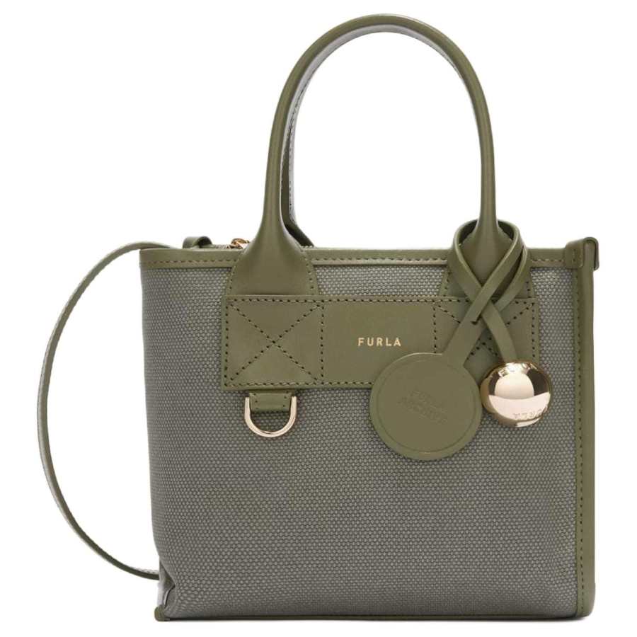 Furla Fabric With Cow Leather Handbag Mini Women's Avocado
