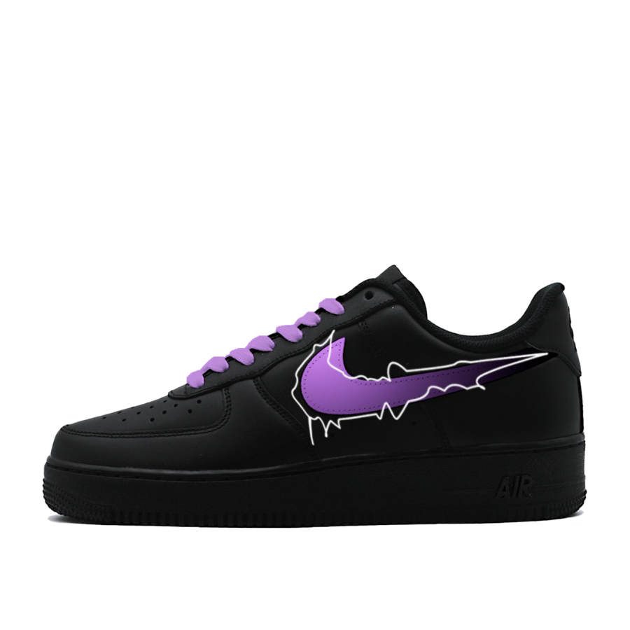 Nike Nike Air Force 1 Purple Electric Abrasion Resistant Slip Resistant Low top Skateboard Shoes Unisex Black Purple