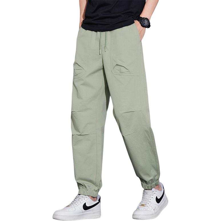 Tonlion Casual Pants Men's Light Green Moderate Cuffed Pants