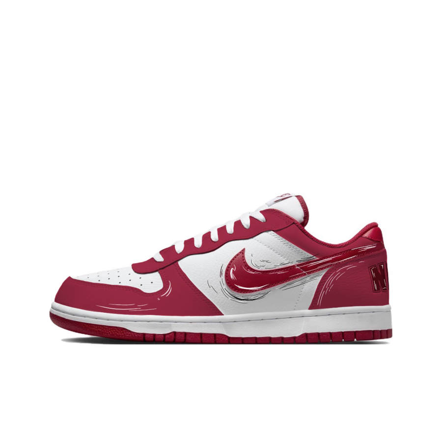 Nike Nike Big Cinnabar Wind Shadow Abrasion Resistant Slip Resistant Low top Skateboard Shoes Unisex White Red