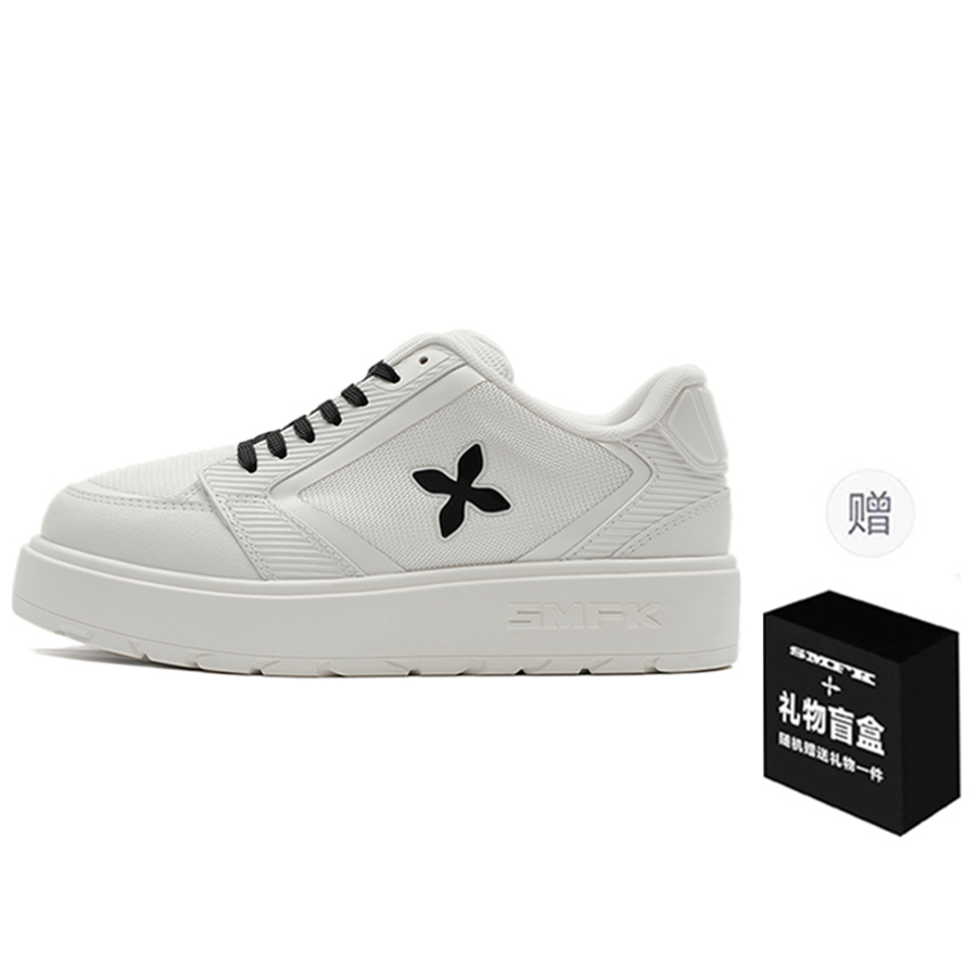 SMFK Synthetic Leather Low top Skateboard Shoes Women's Milk White