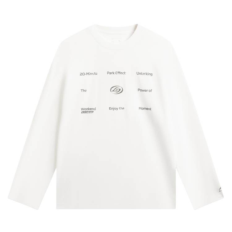 Li-Ning Li Ning Sports Life Collection T Shirts Unisex White Crew Neck Moderate
