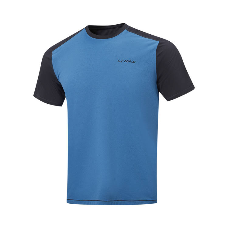 Li-Ning Li Ning Fitness Series T Shirts Men's Dark Aqua Blue Crew Neck Moderate
