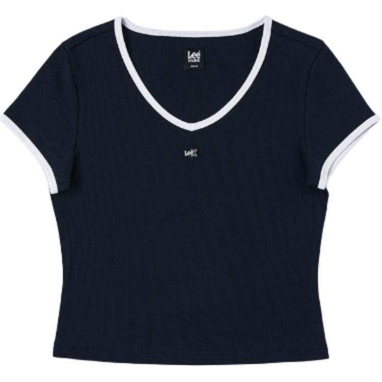 Lee T Shirts Women's Navy Blue V Neck