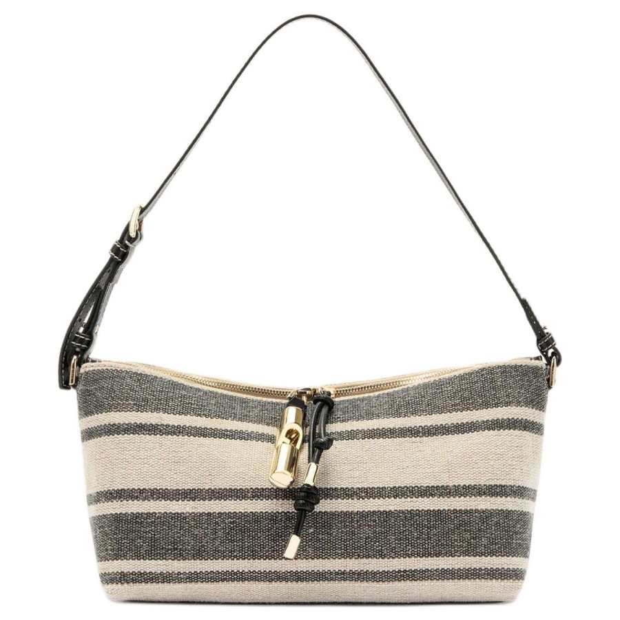 Furla Calfskin Shoulder Bag Extra Large Women's Gray