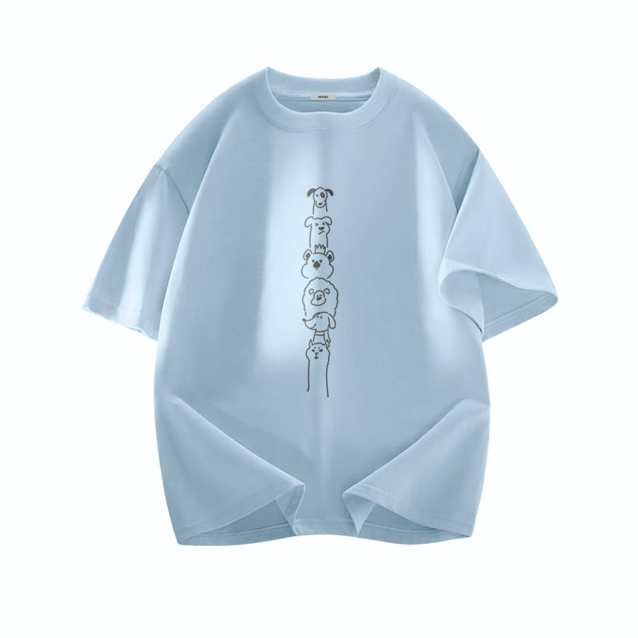 MINISO T Shirts Unisex Crew Neck Moderate Straight Fit