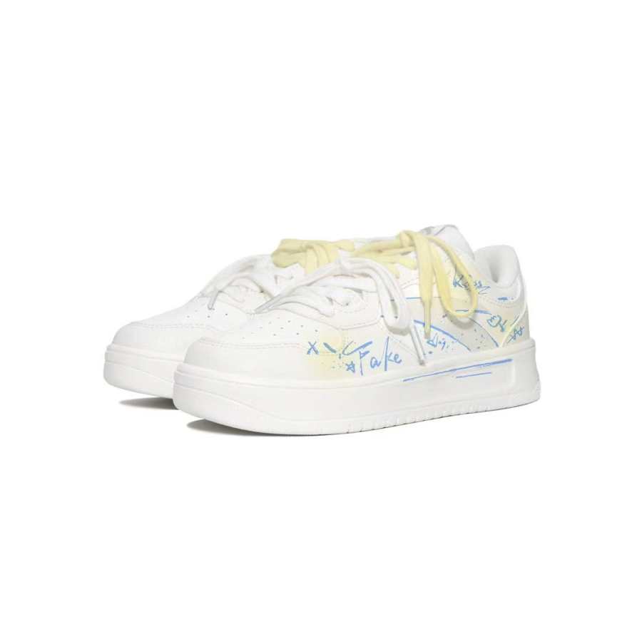 ANTA Skateboard Shoes Unisex Low Top Yellow Blue Pink