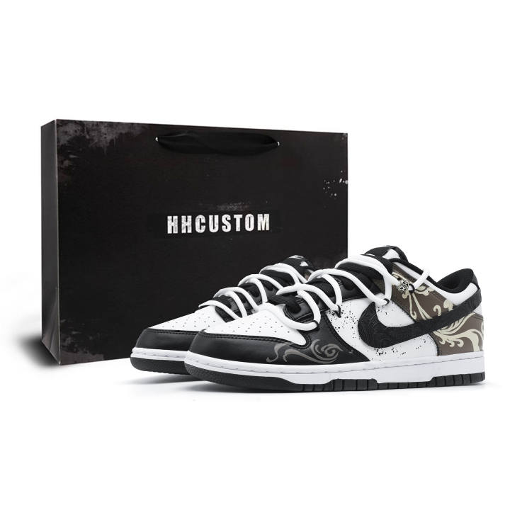Nike Nike Dunk Skateboard Shoes Unisex Low Top Black/White/Brown