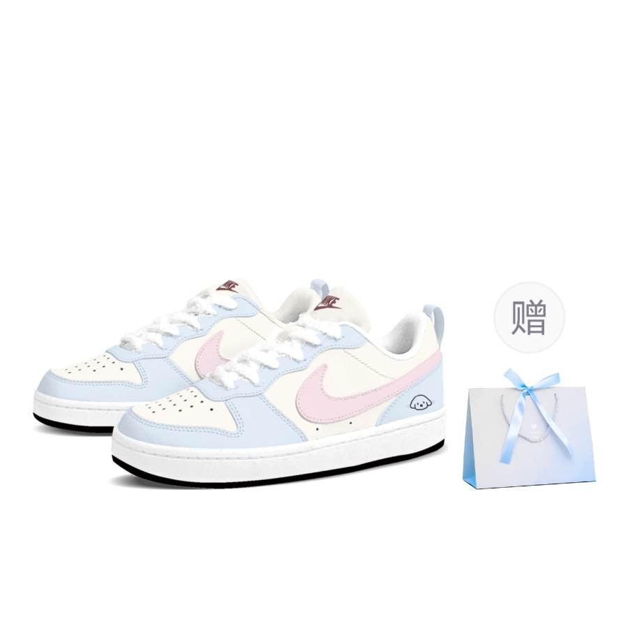 Nike Nike Court Borough Milk Blue Puppy Low top Skateboard Shoes Women's Blue Pink