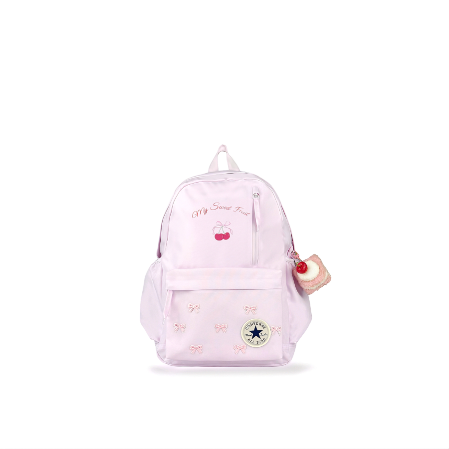Converse Converse Polyester Pink Cherry Blossom Bowknot Backpack Medium Women's Light Purple
