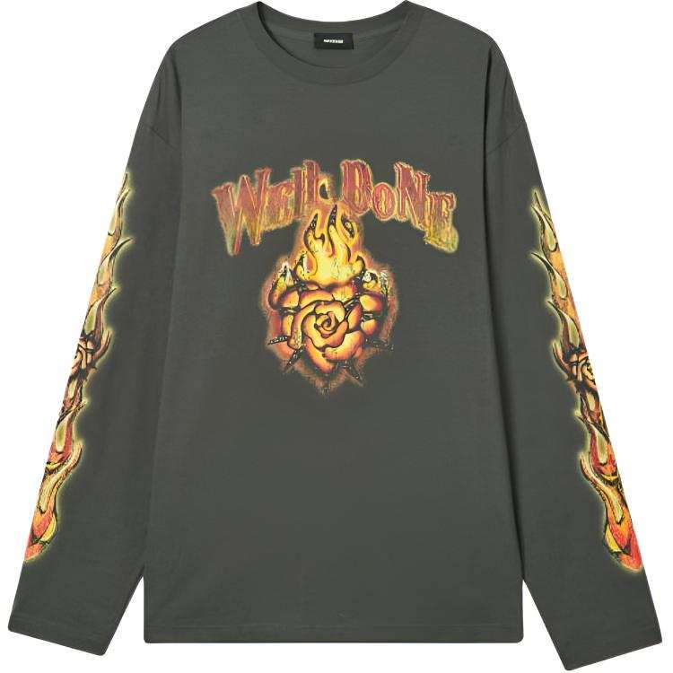 WE11DONE T Shirts Women's Dark Gray Crew Neck