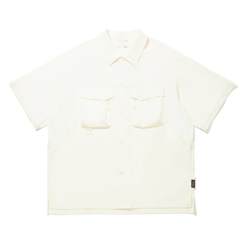 Li-Ning Li Ning Li Ning X Jackie Chan Kung Fu Collection Casual Short Sleeved Shirt Men's Ivory