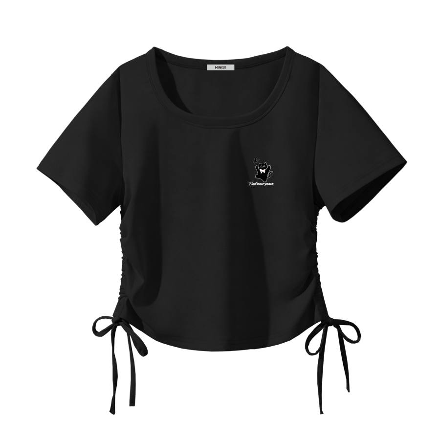MINISO T Shirts Women's Crew Neck Moderate Straight Fit