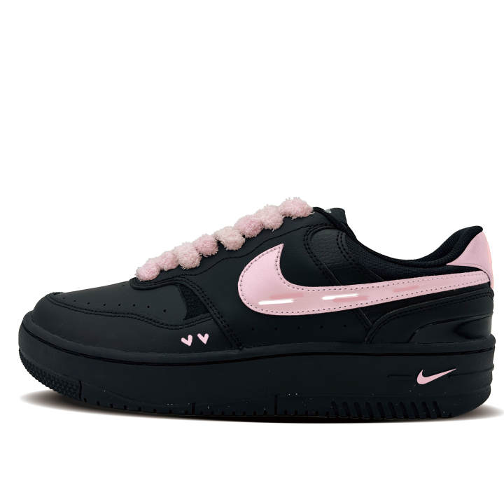 Nike Nike Gamma Force Pink Heart Black Tone Synthetic Leather Abrasion Resistant Low top Skateboard Shoes Women's Black