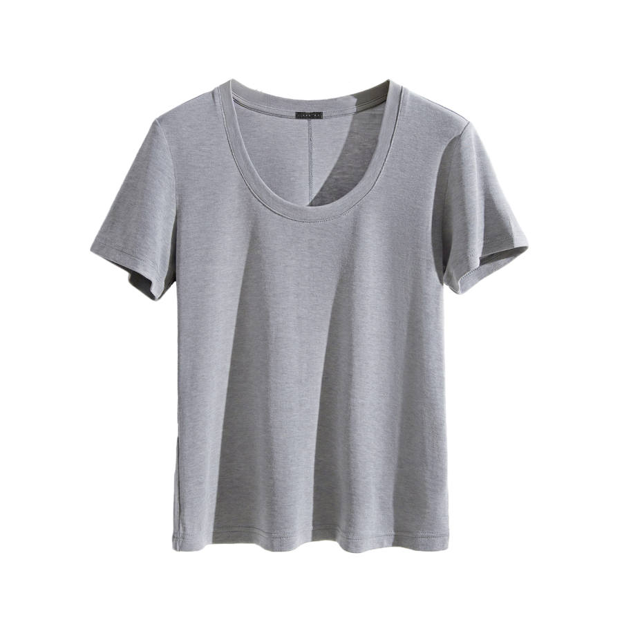 Tonlion T Shirts Women's U Neck Moderate Straight Fit
