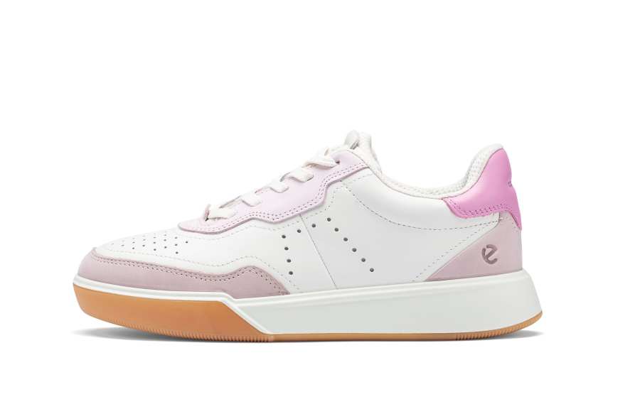 Ecco Casual Shoes Women's Low Top Ice Purple Pink/White/Rose Pink/Light Purple Pink