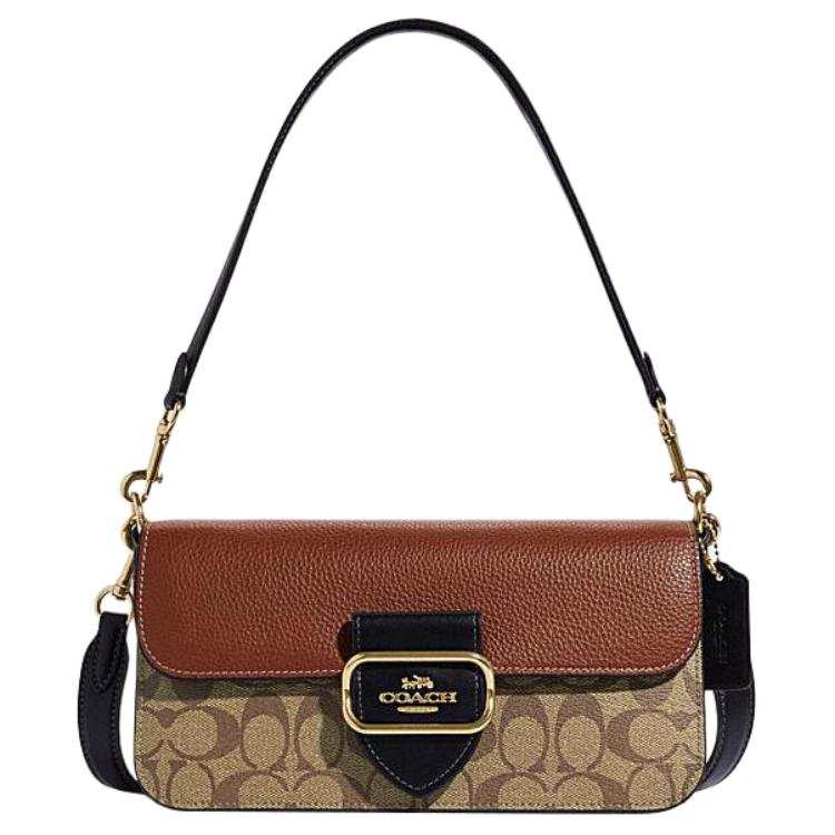 COACH With Cow Leather Portable Crossbody Bag, Shoulder Bag Large Women's Khaki & Brown