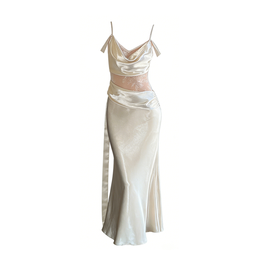 TUSHIFEI Slip Dresses Women's Image Color V Neck Thin Long
