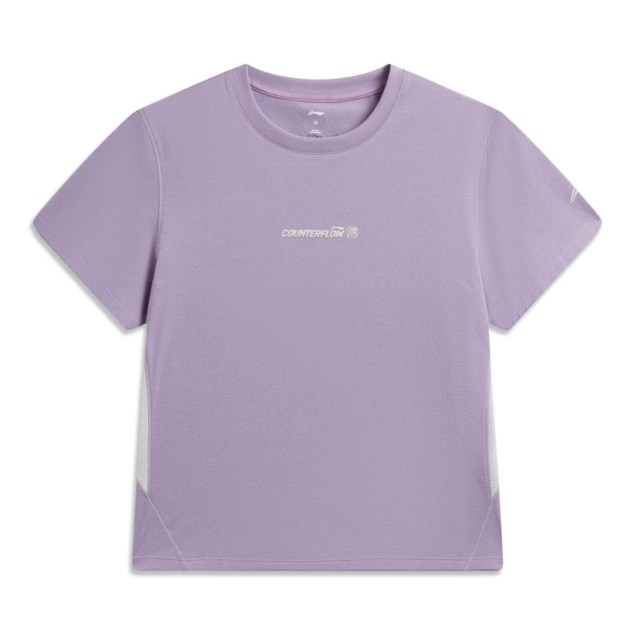 Li-Ning Li Ning Outdoor CF Tracing Short Sleeved T Shirts Women's Navigation Trail Purple