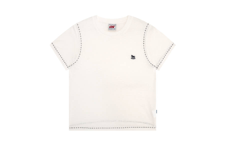 F426 T Shirts Women's Ecru Crew Neck Moderate Other
