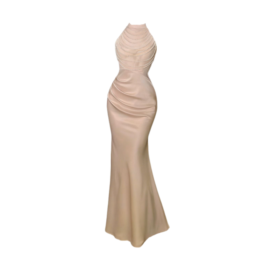 MTHE Sleeveless Dresses Women's Pink Half Turtleneck Moderate Long