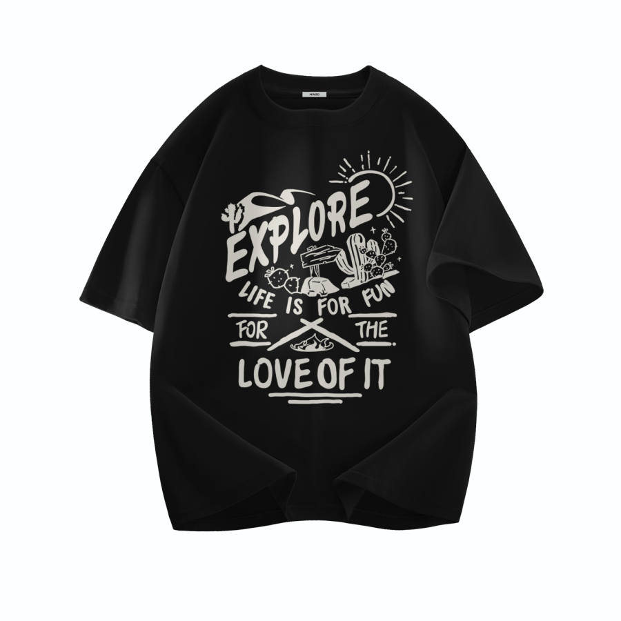 MINISO T Shirts Unisex Crew Neck Moderate Straight Fit