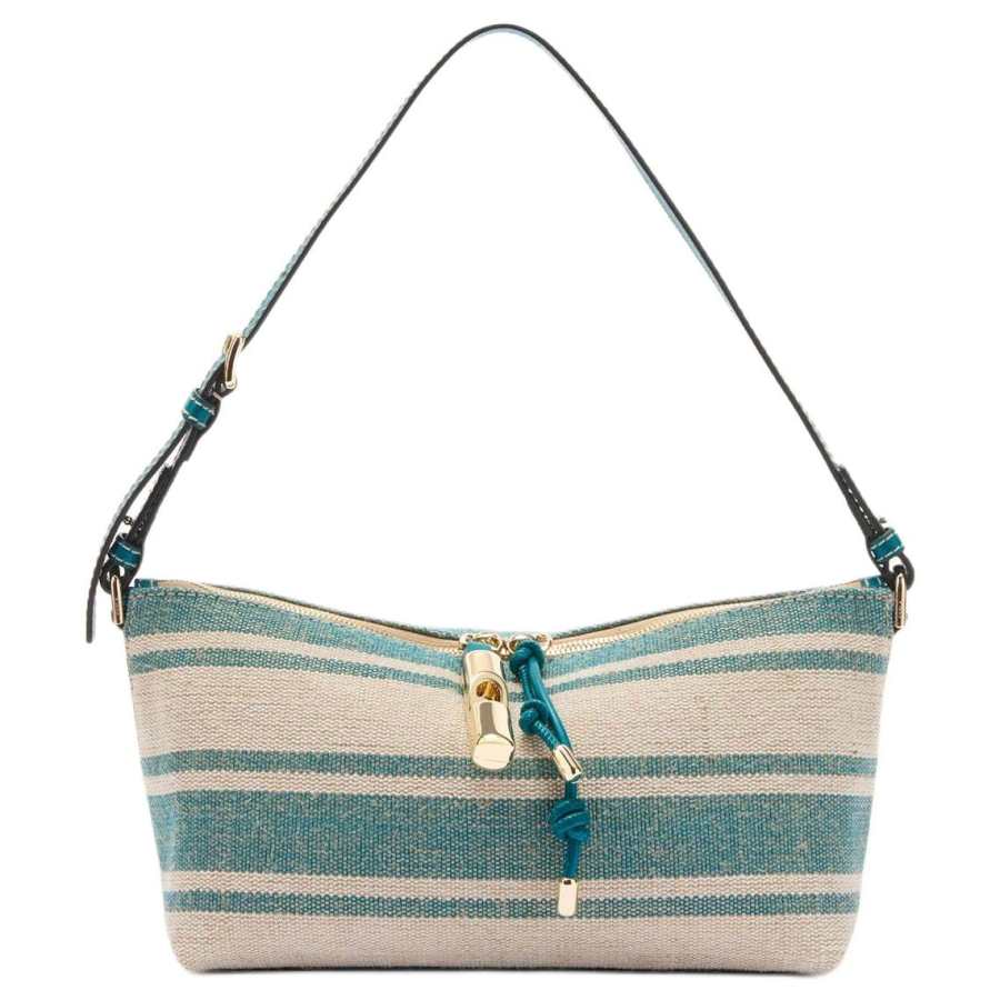 Furla Calfskin Shoulder Bag Extra Large Women's Blue