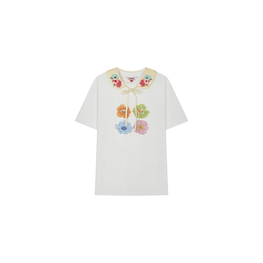 Teenie Weenie T Shirts Women's White Lapel