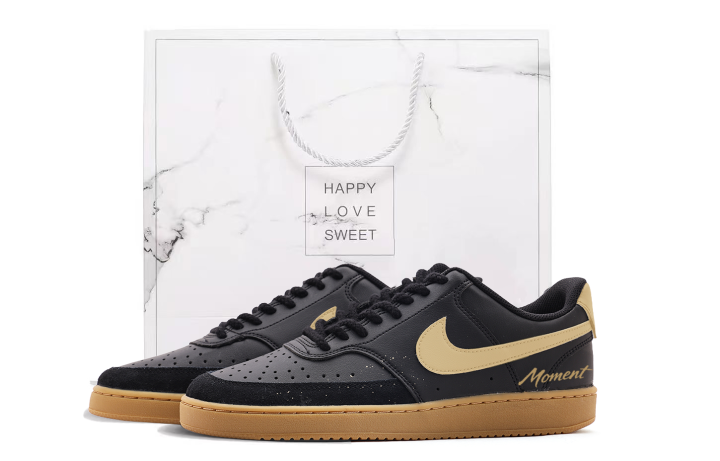 Nike Nike Court Vision Low top Skateboard Shoes Unisex Black Yellow