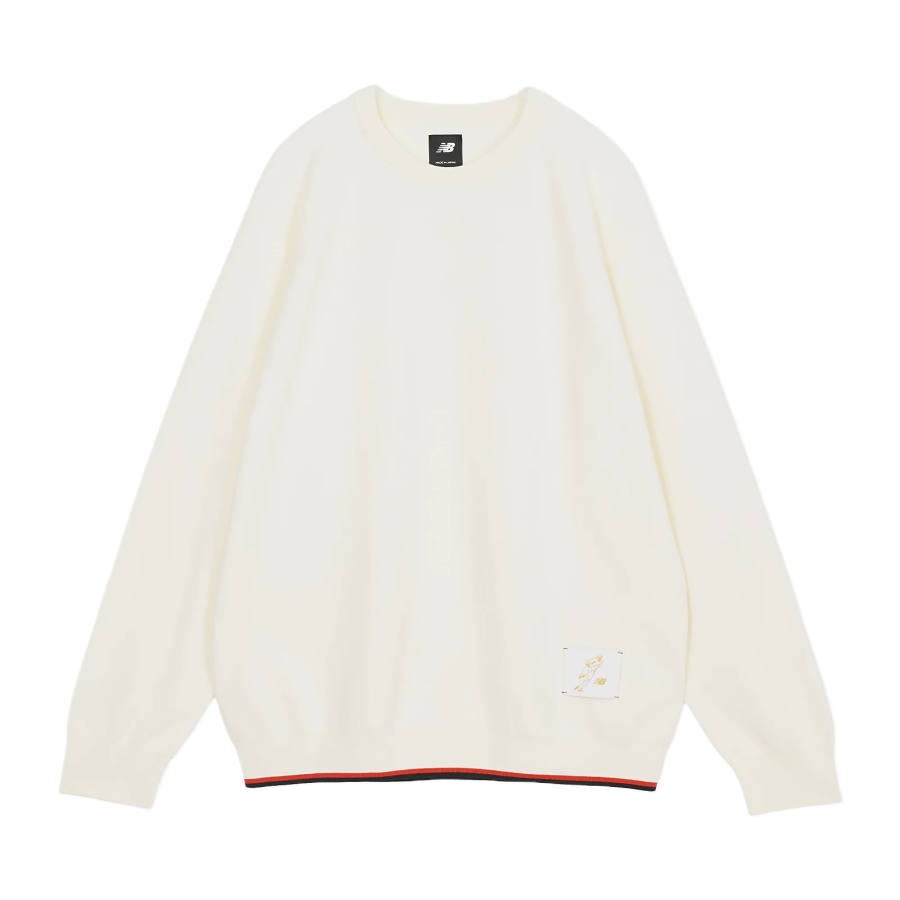 New Balance New Balance Knitwear Men's NB103 White/Marine Blue Crew Neck Moderate Other