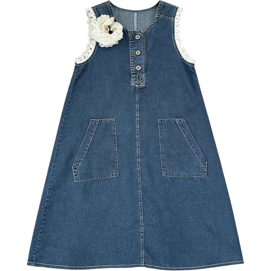 YALU Kids Dresses Crew Neck Moderate Long