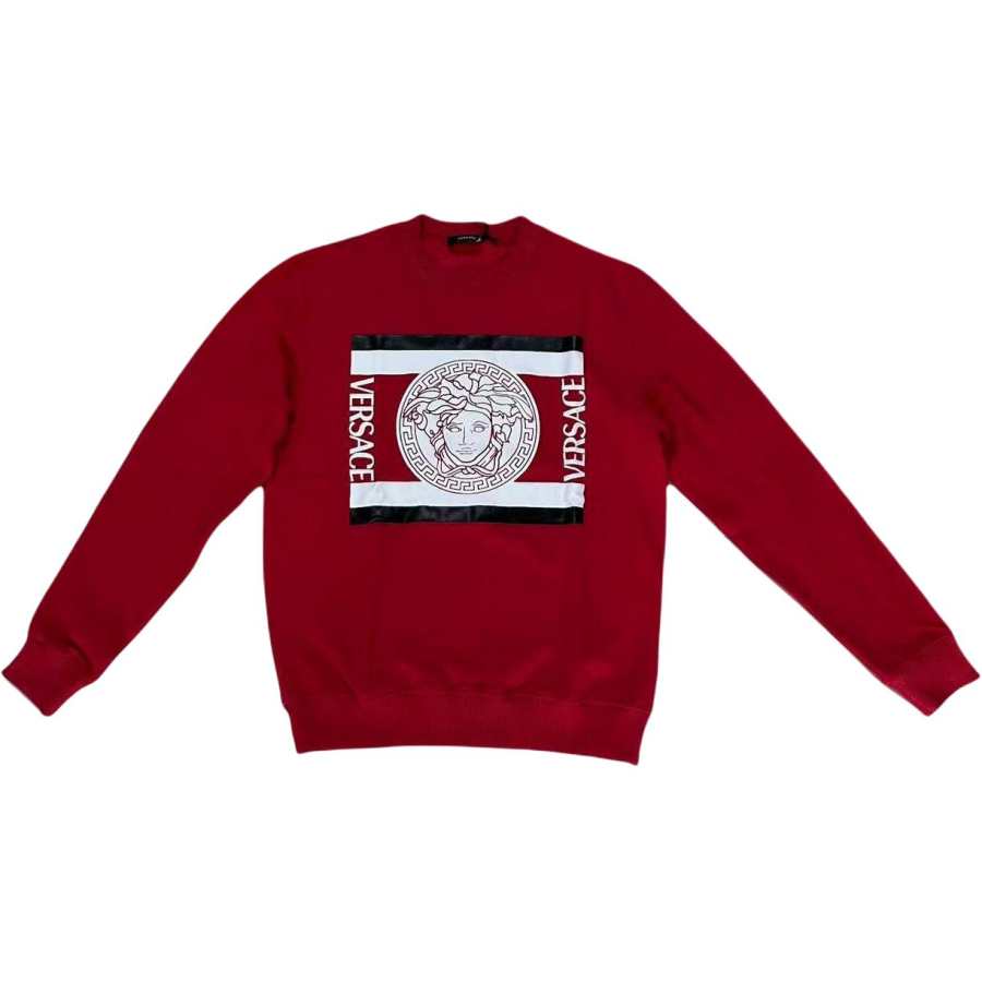 VERSACE VERSACE Sweatshirts Men's Red Crew Neck Moderate Other